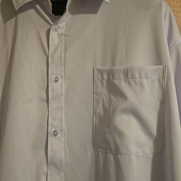 FLEX LUXURY MEN BUTTON UP SHIRT WHITE - Picture 3 of 7